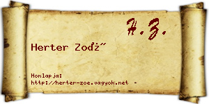 Herter Zoé névjegykártya